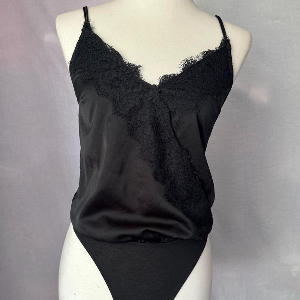 Abercrombie & Fitch lacy black thong bodysuit